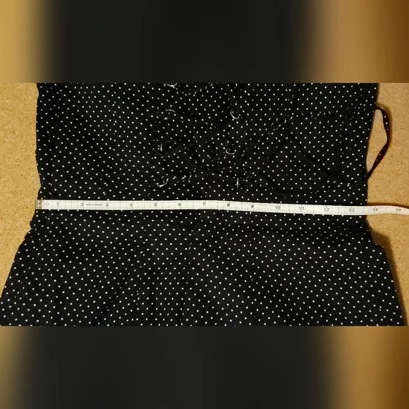 Selé black w/ white polka dot rockabilly pin up dress size Medium M - Picture 11 of 14